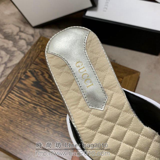GUCCI男鞋 情侶款 古馳新品半拖鞋 電腦3D刺繡 Gucci進口牛皮拖鞋  hdnx1301
